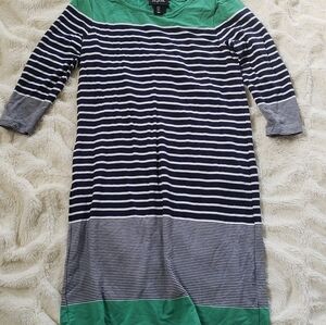 Heyton blue green white dress size small